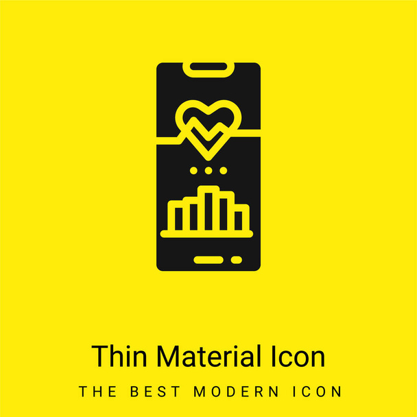 Activity Tracker minimal bright yellow material icon - Vector, Image