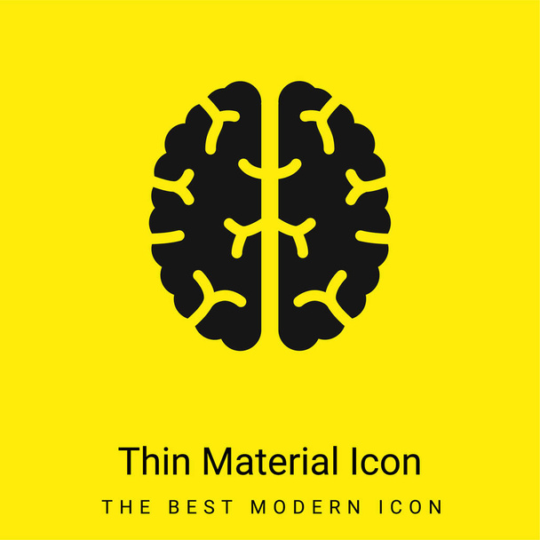 Censo cerebral Ver ícone de material amarelo brilhante mínimo - Vetor, Imagem
