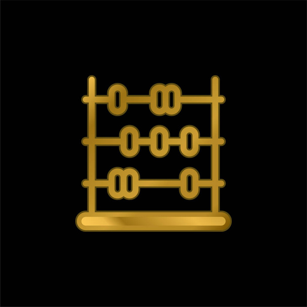 Abacus gold plated metalic icon or logo vector - Vector, Image