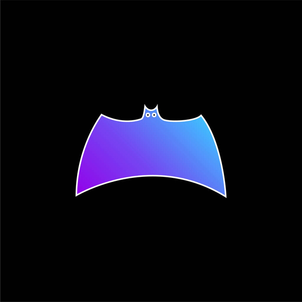 Variante de silueta negra murciélago con alas extendidas icono de vector gradiente azul - Vector, Imagen