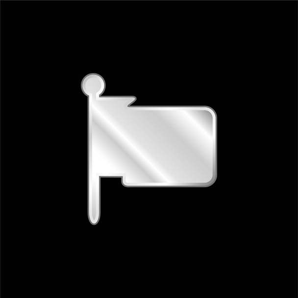 Černá skládaná vlajka stříbrná pokovená kovová ikona - Vektor, obrázek