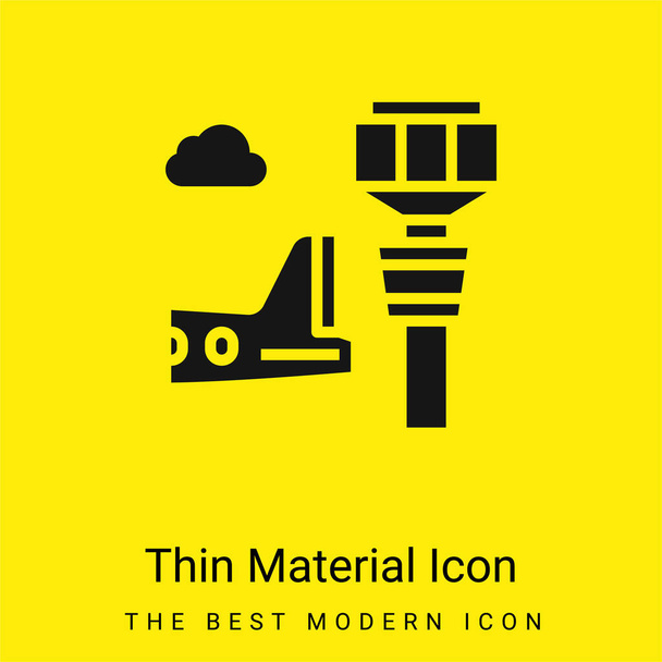 Letiště Tower minimální jasně žlutý materiál ikona - Vektor, obrázek