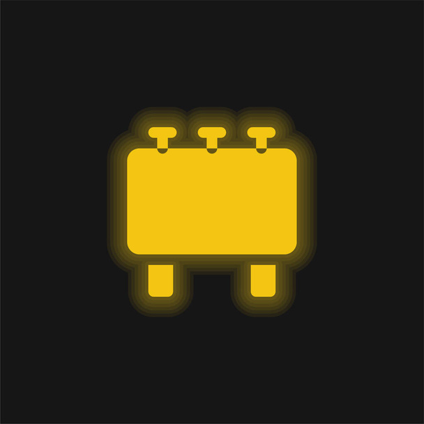 Mainostaulu keltainen hehkuva neon kuvake - Vektori, kuva