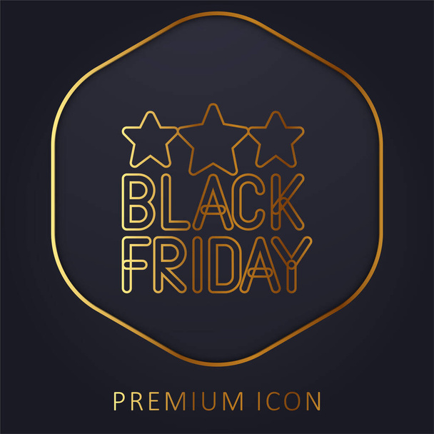 Золота лінія Black Friday преміум логотип або ікона - Вектор, зображення