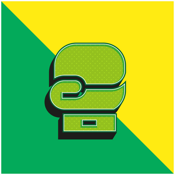 Бокс Зеленый и желтый современный 3d векторный логотип - Вектор,изображение