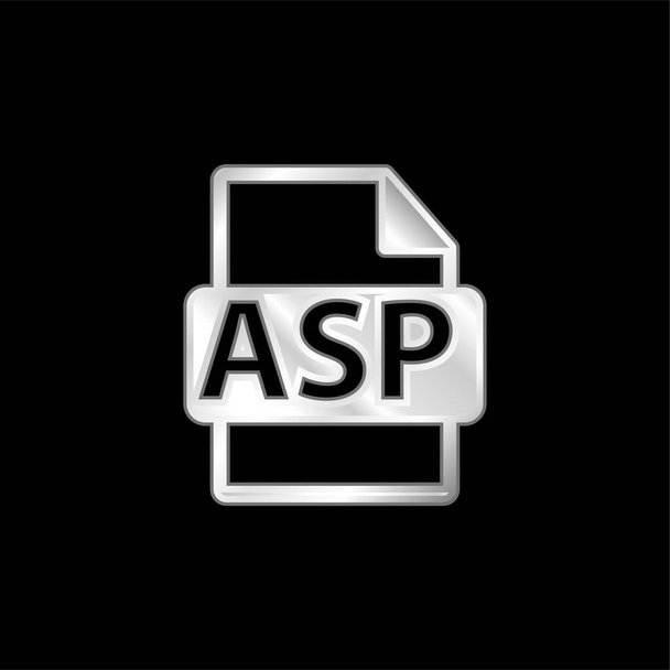 ASPファイル形式シンボルシルバーメッキ金属アイコン - ベクター画像