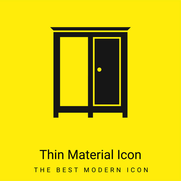 Bedroom Wardrobe minimal bright yellow material icon - Vector, Image