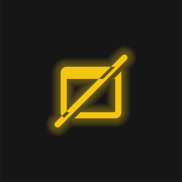黄色の輝くネオンアイコンをブロック - ベクター画像