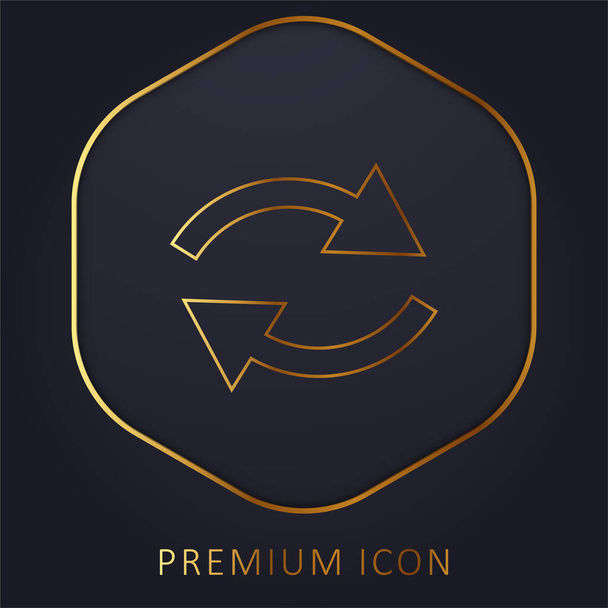 Arrows Couple golden line premium logo or icon - Vector, Image