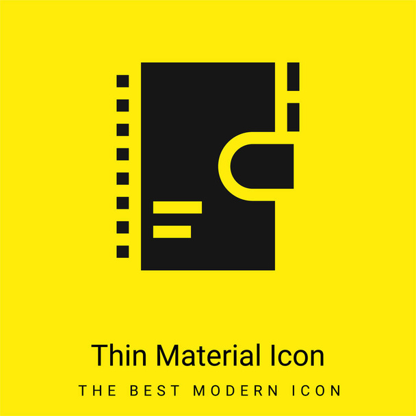 Agenda minime icône matériau jaune vif - Vecteur, image
