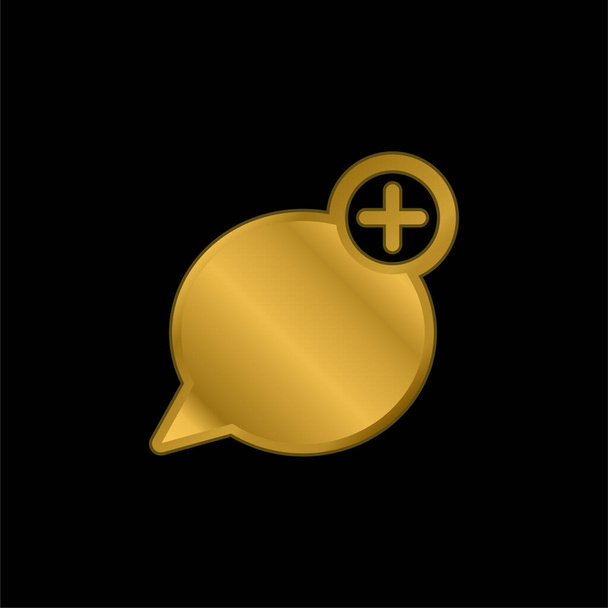 Szöveg arany bevonatú fém ikon vagy logó vektor hozzáadása - Vektor, kép