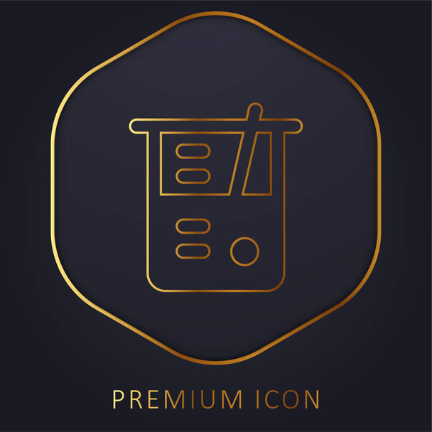 Стакан золотой линии премиум логотип или значок - Вектор,изображение