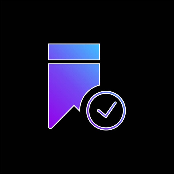 Bookmark blue gradient vector icon - Vector, Image