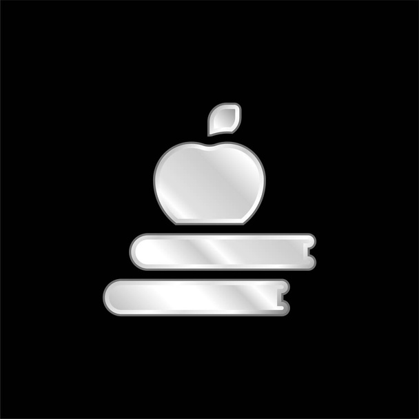 アップルの銀メッキ金属アイコン - ベクター画像