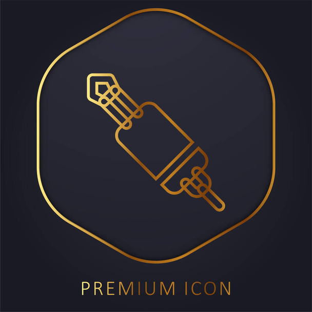 Аудио Джек Золотая линия премиум логотип или значок - Вектор,изображение