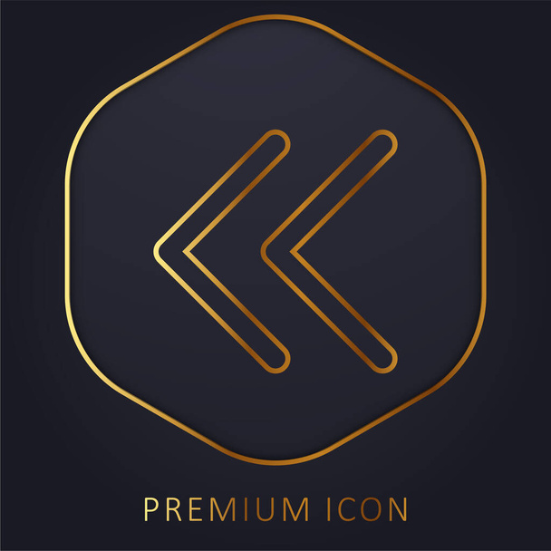 Зворотний логотип або значок преміум-класу золотої лінії
 - Вектор, зображення