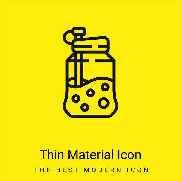 Palack minimális fényes sárga anyag ikon - Vektor, kép