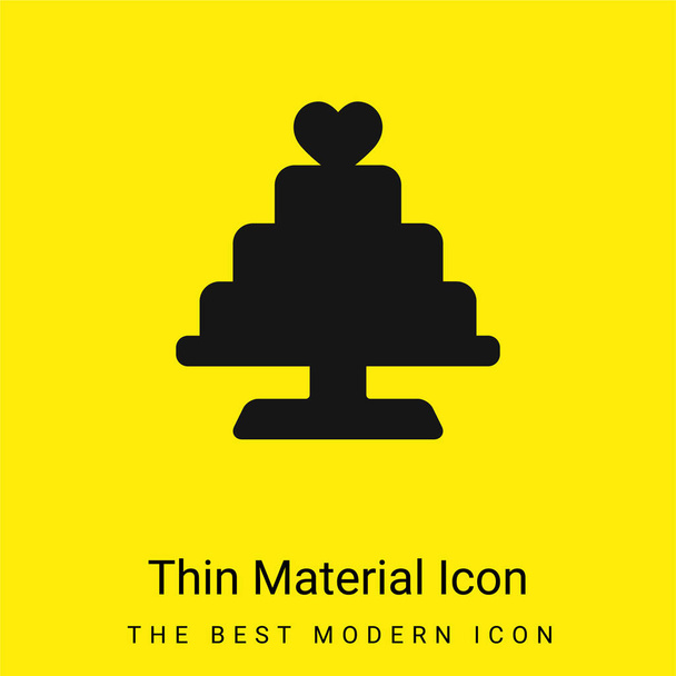 Torta di compleanno icona materiale giallo brillante minimo - Vettoriali, immagini