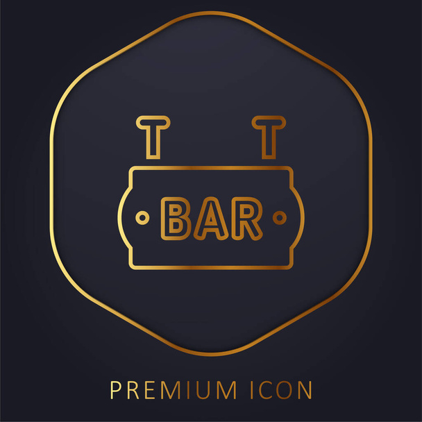 Bar kultainen viiva palkkio logo tai kuvake - Vektori, kuva