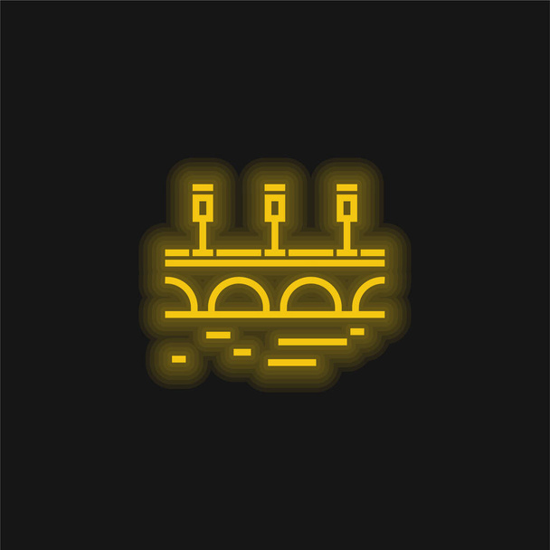 Міст жовта сяюча неонова ікона
 - Вектор, зображення