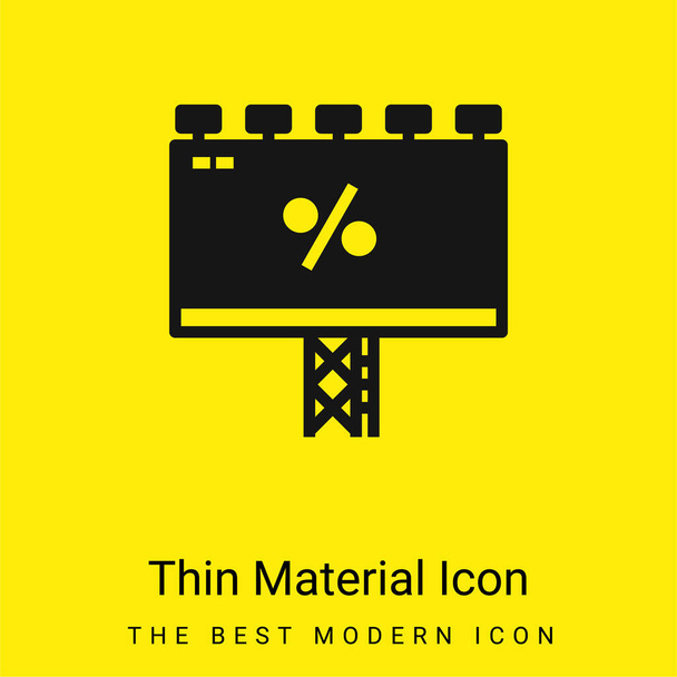 Hirdetőtábla minimális élénk sárga anyag ikon - Vektor, kép