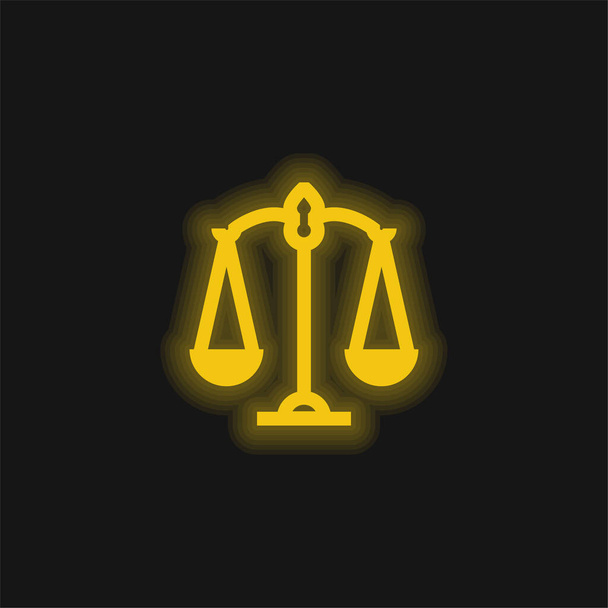 Balance jaune brillant icône néon - Vecteur, image