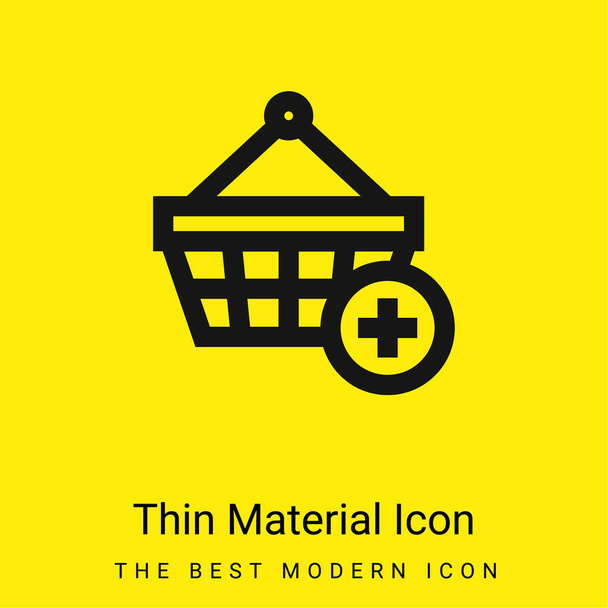 Add To Shopping Basket minimal bright yellow material icon - Vector, Image
