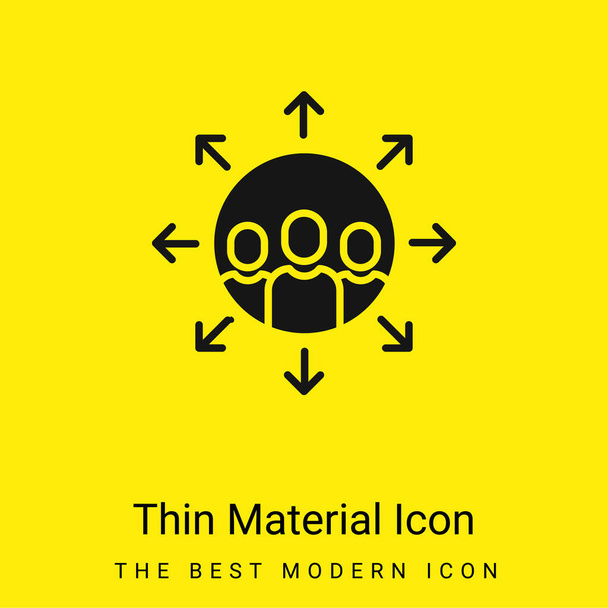 Партнерская минимальная ярко-желтая иконка материала - Вектор,изображение