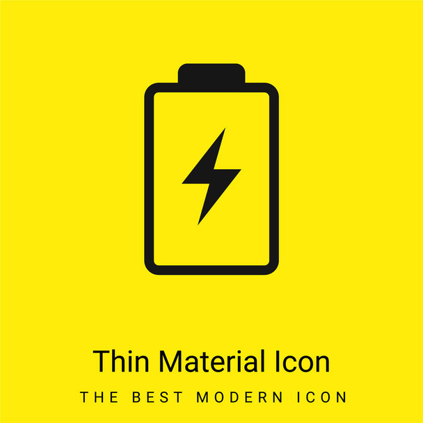 Μπαταρία με ένα σύμβολο Bolt ελάχιστο φωτεινό κίτρινο εικονίδιο υλικού - Διάνυσμα, εικόνα