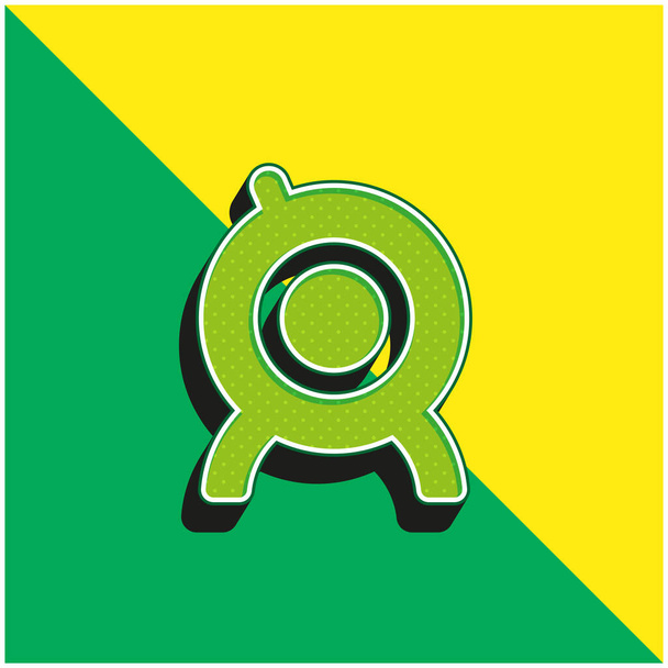 Big Webcam Zöld és sárga modern 3D vektor ikon logó - Vektor, kép