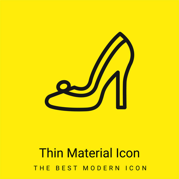 Zapato nupcial mínimo icono de material amarillo brillante - Vector, imagen