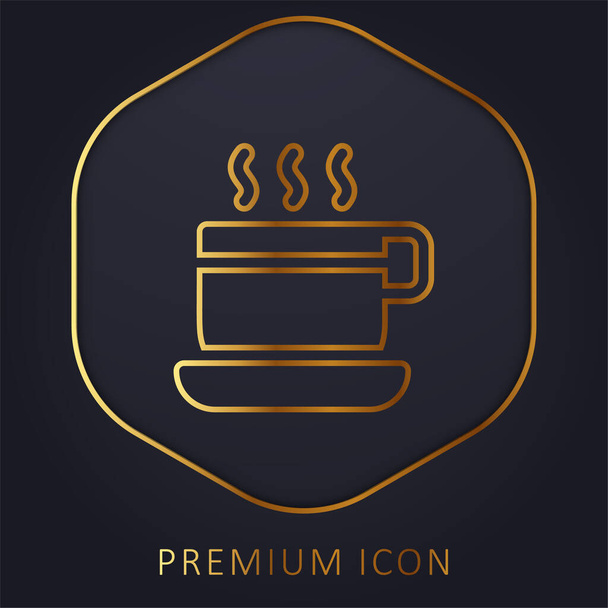 Tiempo de descanso línea dorada logotipo premium o icono - Vector, imagen