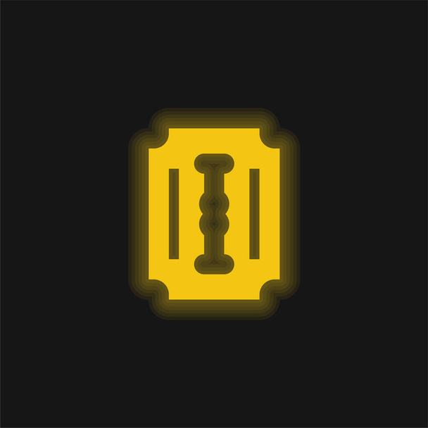Ostří žlutá zářící neonová ikona - Vektor, obrázek