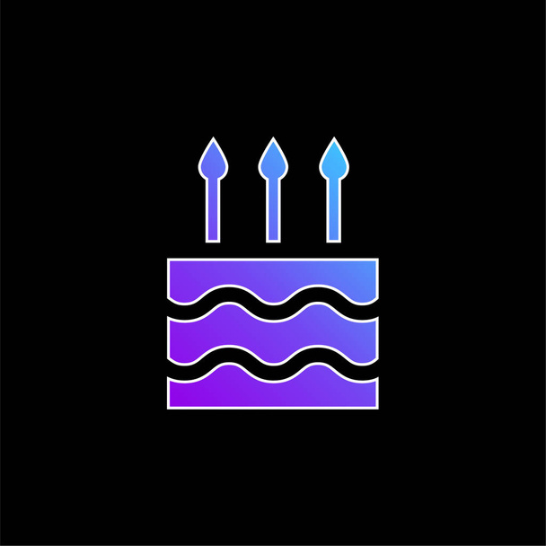 Bolo de aniversário ícone vetor gradiente azul - Vetor, Imagem