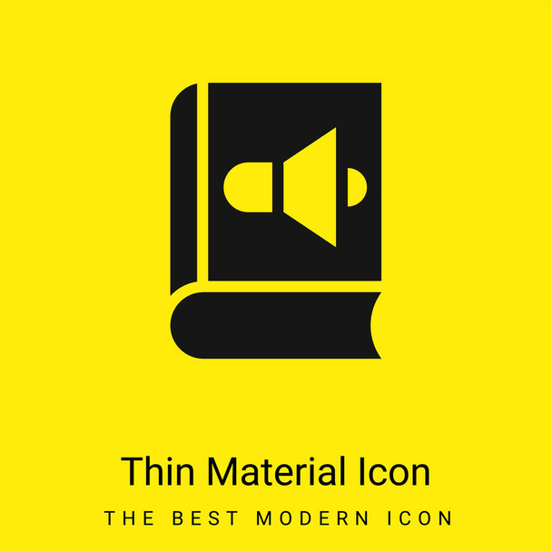Livre audio minime icône matérielle jaune vif - Vecteur, image