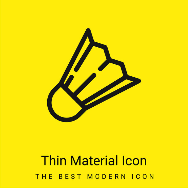 Бадмінтон Шаттл мінімально яскравий жовтий матеріальний ікона - Вектор, зображення