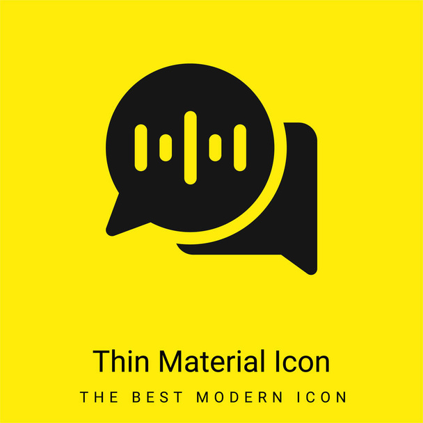 Audio Bericht minimaal fel geel materiaal icoon - Vector, afbeelding