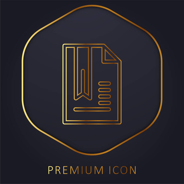 Закладка логотипу або значка преміум-класу золотої лінії
 - Вектор, зображення