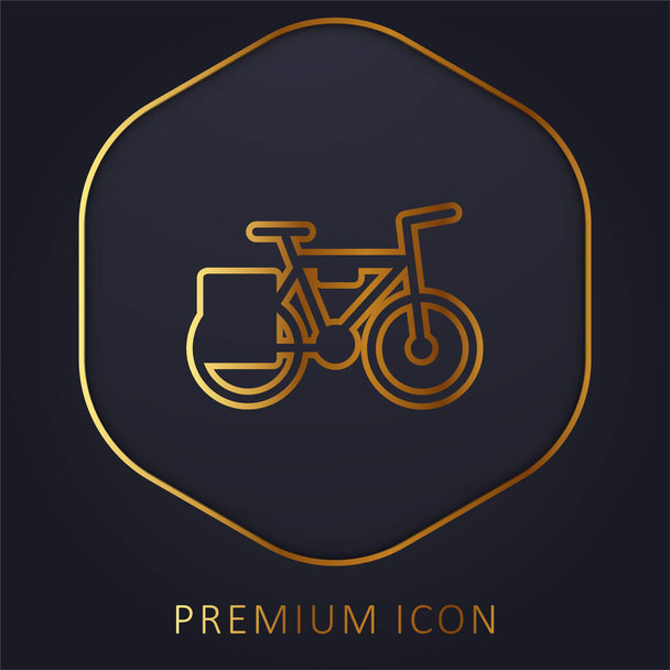 Велосипед золота лінія преміум логотип або значок
 - Вектор, зображення