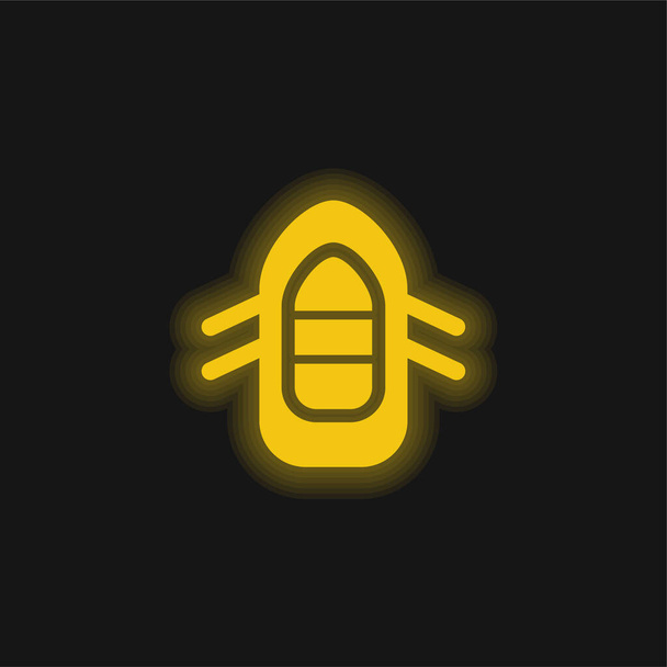黄色の輝くネオンアイコンをブーティング - ベクター画像