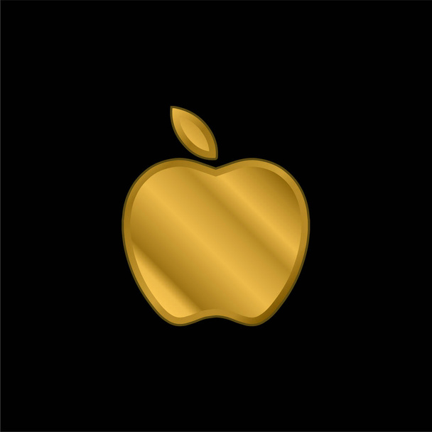 Μήλο επίχρυσο μεταλλικό εικονίδιο ή το λογότυπο διάνυσμα - Διάνυσμα, εικόνα