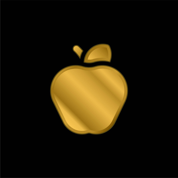 アップルゴールドメッキ金属アイコンまたはロゴベクトル - ベクター画像