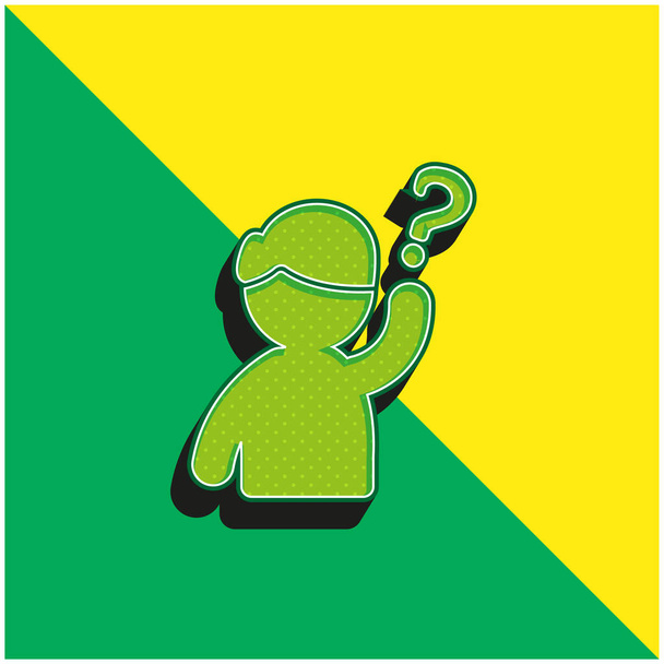 Χέρι Πράσινο και κίτρινο σύγχρονο 3d διάνυσμα εικονίδιο λογότυπο - Διάνυσμα, εικόνα