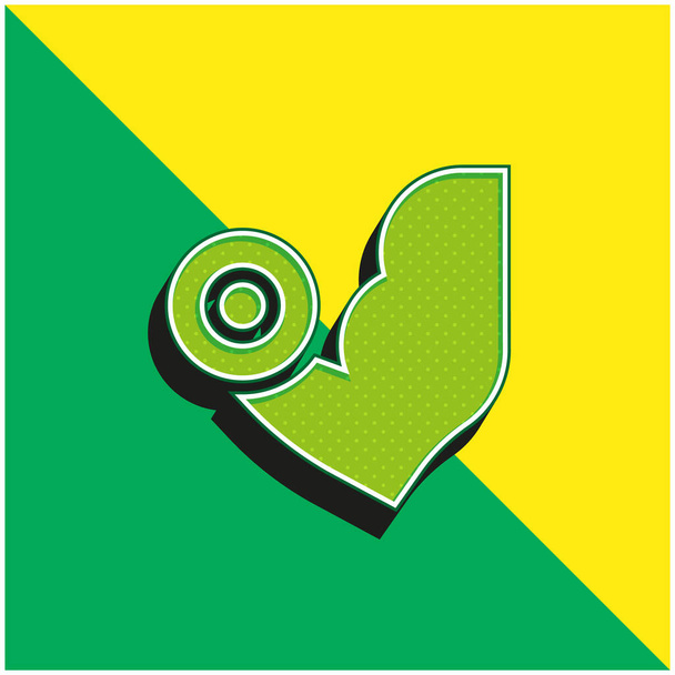 アームグリーンと黄色の現代的な3Dベクトルアイコンのロゴ - ベクター画像