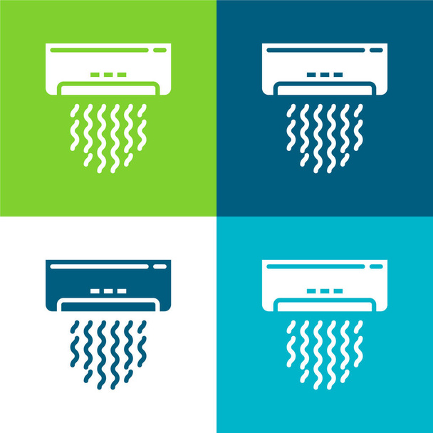 Air Conditioner Flat four color minimal icon set - Vector, Image