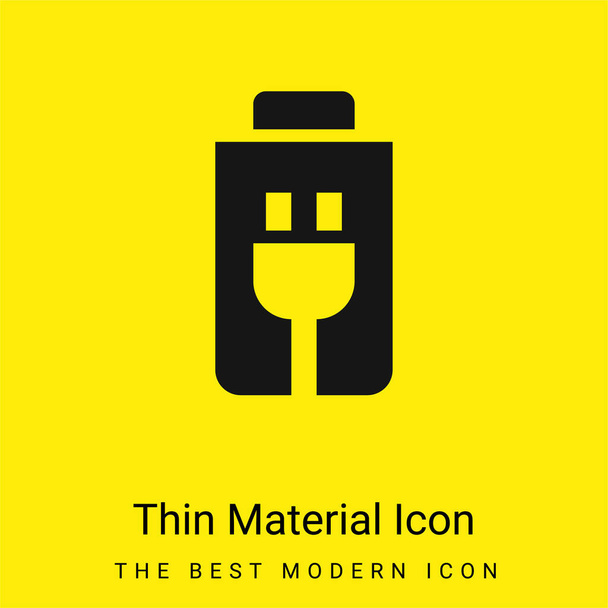 Batterie minimale jaune vif icône matérielle - Vecteur, image