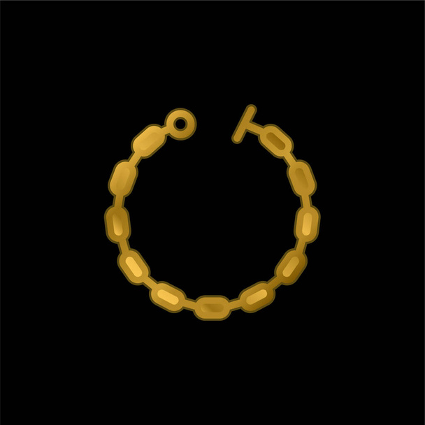 Bracelet gold plated metalic icon or logo vector - Vector, Image