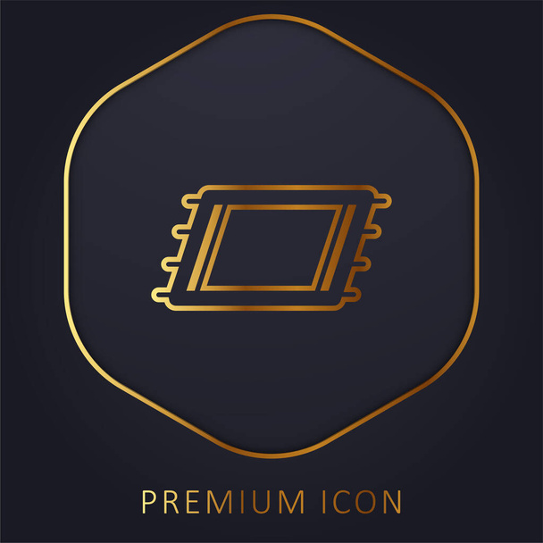 Beach Towel golden line premium logo or icon - Vector, Image