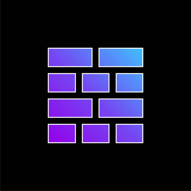 Diseño de ladrillos icono de vector de gradiente azul - Vector, imagen