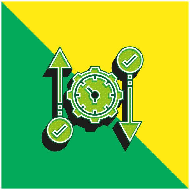 Çevik yeşil ve sarı modern 3d vektör simgesi logosu - Vektör, Görsel
